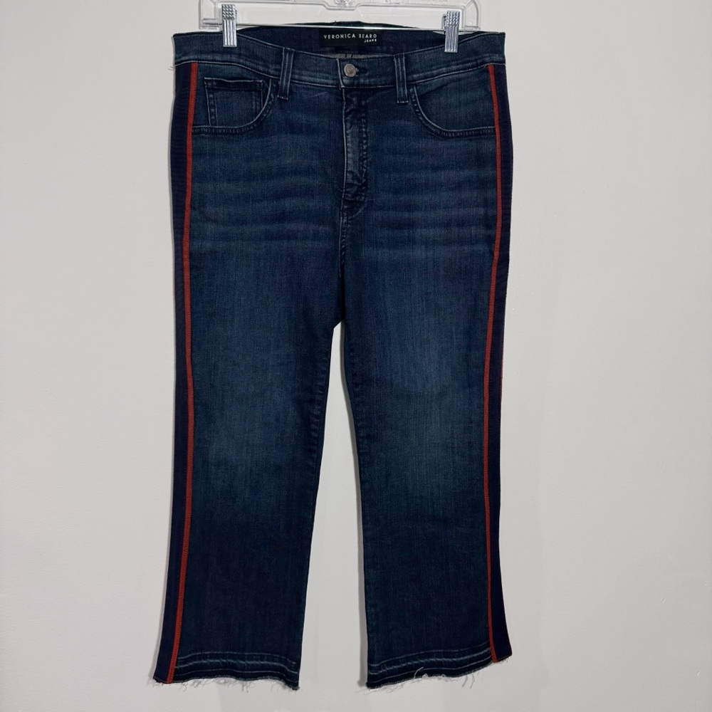 Veronica Beard Carolyn High Rise Baby Boot Jean Tuxedo Stripe Size 15 Casual - Picture 2 of 12